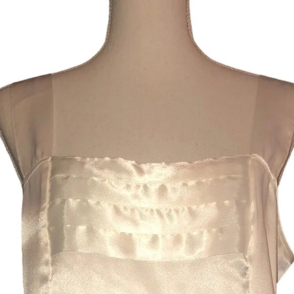 Vintage Handmade Sz M ? Women's 80's 90's Cream Satin Camisole Cami Lingerie - Picture 2 of 5